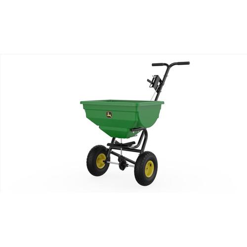 John Deere 45-0532-JD Lawn Spreader 10 ft. W Broadcast Push For Fertilizer/Ice Melt/Seed 85 lb