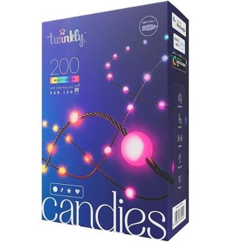 TWINKLE R200CTWP Light String Candies Pearl LED RGB 200 ct String 9.8 ft.