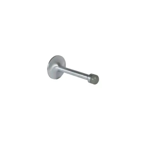 4" Solid Base Door Stop with Hanger Bolt Mounting Satin Chrome Finish