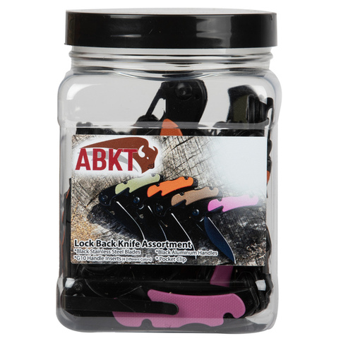 Mammoth Coolers AB062-KB Knife Jar with 24 Lockback Knives