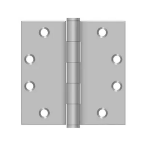 4-1/2" x 4-1/2" Square Corner Non Ferrous Heavy Weight 5 Knuckle Ball Bearing Hinge # 61804 Satin Chrome Finish