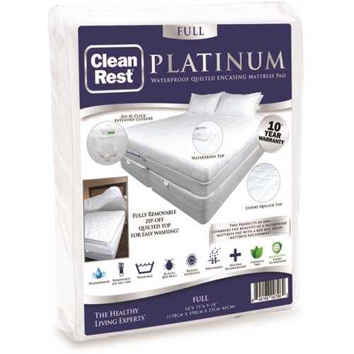 Cleanrest 845168007962 Platinum Encasing Mattress Pad, Full