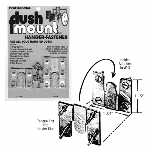 CRL 3071115 Flush Mount 2Piece Extra Strength Metal Mirror Hanger