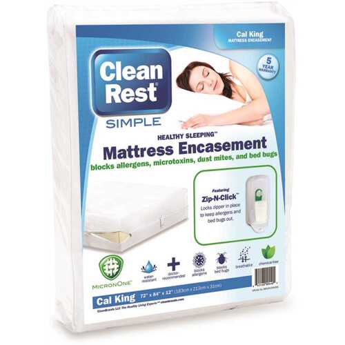 Cleanrest 845168004404 Simple Mattress Encasement, Cal King 72x84 - pack of 3