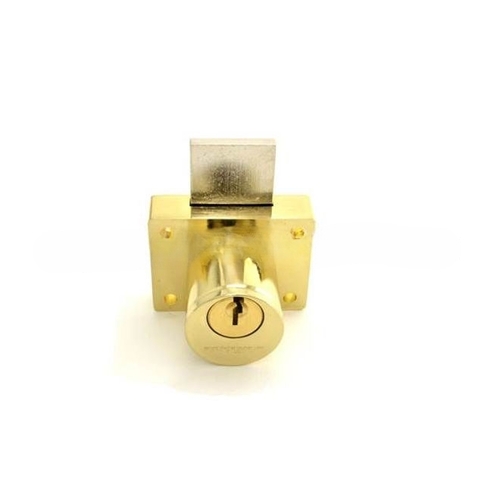 Vertical Drawer Cabinet Lock C Keyway for 7/8" to 1-1/8" Door Bright Brass Finish