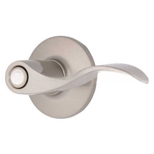 Raleigh Series Keyed Entry Transitional Wave Lever and Round Rose with 4 Way Adjustable Latch and Round Corner Full Lip Strike Satin Nickel Finish