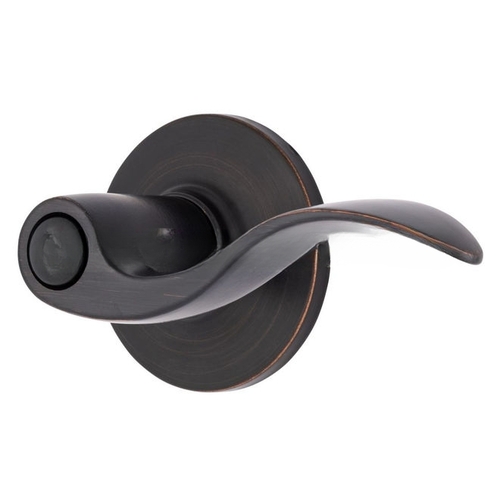 Raleigh Series Privacy Transitional Wave Lever and Round Rose with 4 Way Adjustable Latch and Round Corner Full Lip Strike Tuscan Bronze Finish