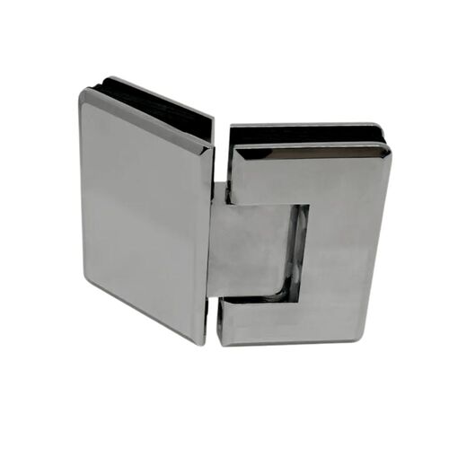 Heavy Duty Glass to Glass 135 (045) Woodstock Radius Corner Bevelled Hinge Brushed Nickel