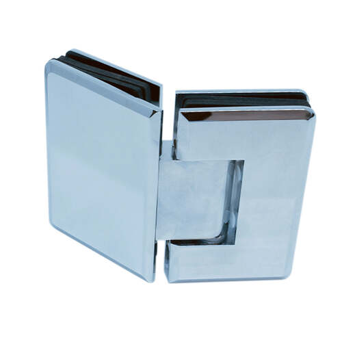 Glass to Glass 135 (045) degree Portugal Radius Corner Bevelled Edge Hinge Chrome