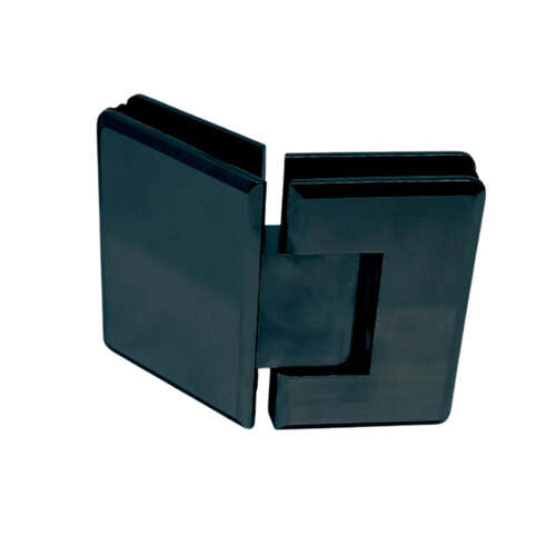 Heavy Duty Glass to Glass 135 (045) Woodstock Radius Corner Bevelled Hinge Matte Black