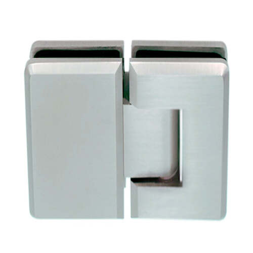 Aria Vetri AC180CH Heavy Duty Glass to Glass 180 Woodstock Radius Corner Bevelled Edge Hinge Chrome