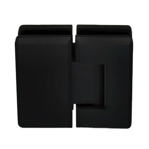 Aria Vetri AC180MBL Heavy Duty Glass to Glass 180 Woodstock Radius Corner Bevelled Edge Hinge Matte Black