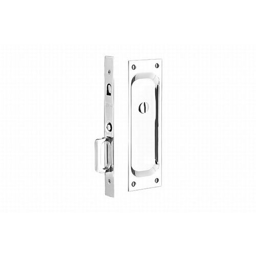 Emtek 2105US26134 Priv Pocket Door Mortise Lock for 1-3/4" Door, Bright Chrome Finish