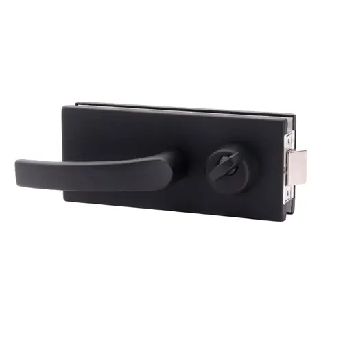 Glass Mounted Latch with Lock (AMR900) Matte Black