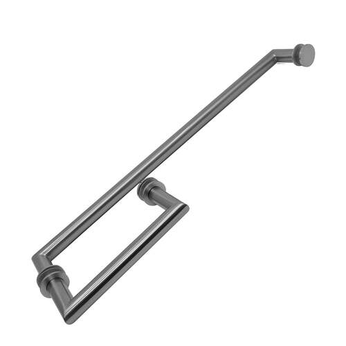 Round 6" Mitered Handle with Round 18" Mitered Towel Bar Brushed Nickel