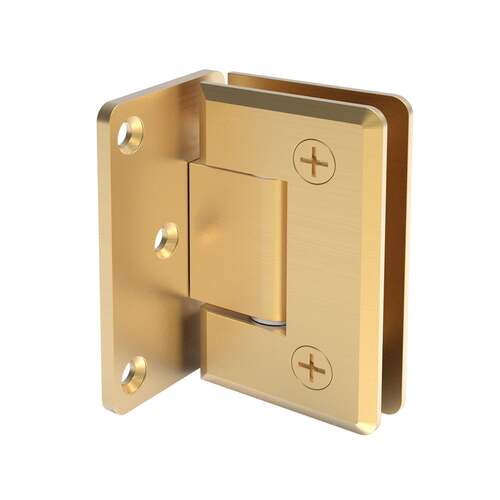 Aria Vetri AP044BR Flush Wall mount Portugal Radius Corner Bevelled Edges Offset hinge Brass