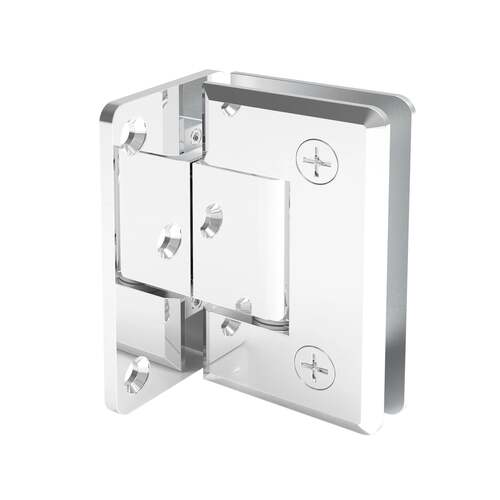 Aria Vetri AP044CH Flush Wall mount Portugal Radius Corner Bevelled Edges Offset hinge Chrome