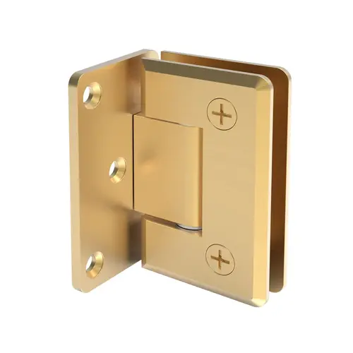 Flush Wall mount Portugal Radius Corner Bevelled Edges Offset hinge Satin Brass