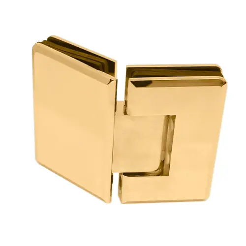 Glass to Glass 135 (045) degree Portugal Radius Corner Bevelled Edge Hinge Brass