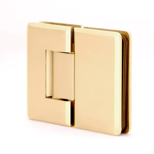 Glass to Glass 180 degree Portugal Radius Corner Bevelled edge Hinge Brass