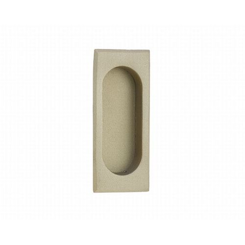 Rectangular Flush Pull, Tumbled White Bronze Finish
