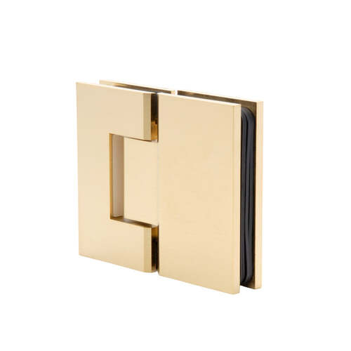 Aria Vetri AS180SB Glass to Glass 180 Degree Windsor Hinge Satin Brass