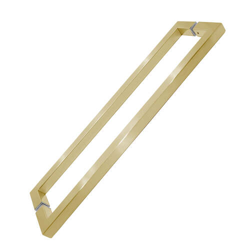 Back to back 18" Square Handle Satin Brass