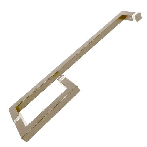 Square 6" Handle with Square 18" Towel Bar Brushed Bronze