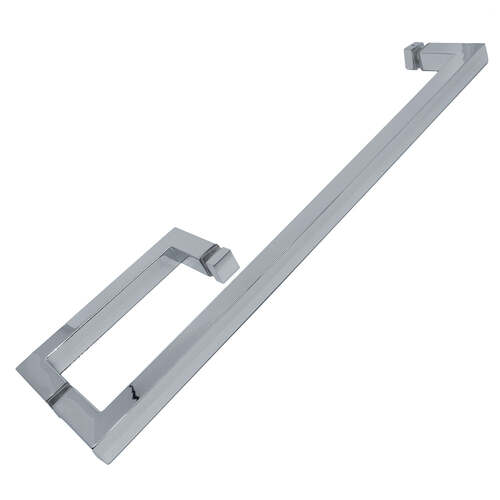 Square 6" Handle with Square 18" Towel Bar Chrome