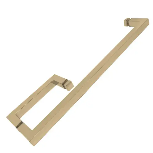 Square 6" Handle with Square 18" Towel Bar Satin Brass