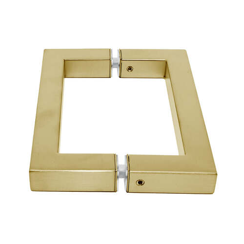 Back to back 6" Square Handle Satin Brass