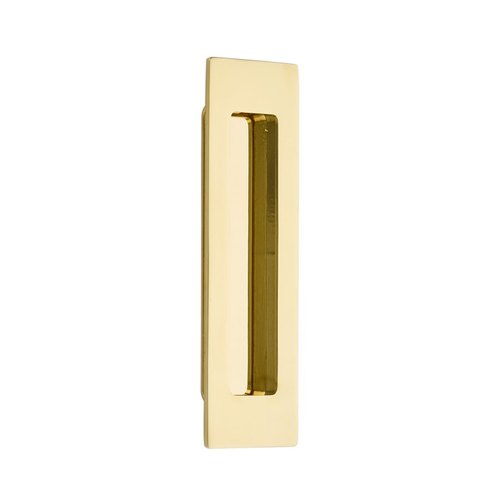 6" Modern Rectangular Flush Pull Unlacquered Brass Finish