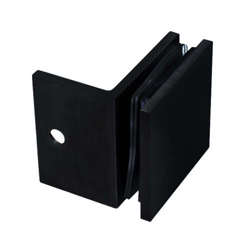 Square Wallmount Clamp With Leg Matte Black