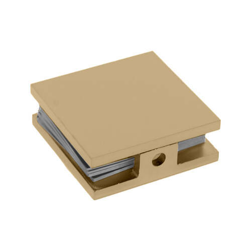 Square Glass Clamp Satin Brass