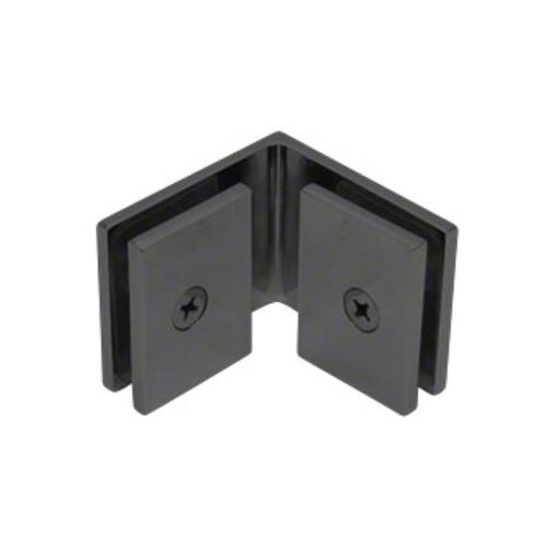 Square 90 Degree Glass-To-Glass Clamp Matte Black