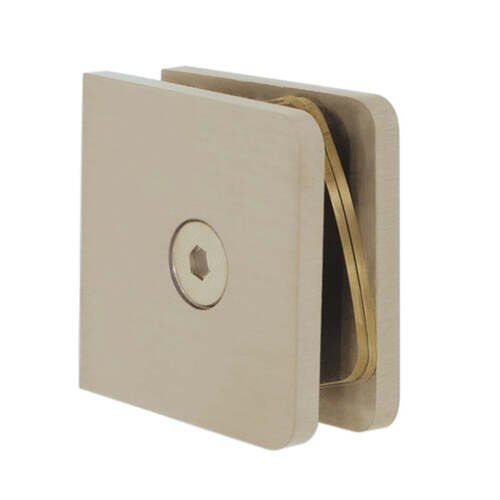 Traditional Wallmount Glass Clamp Satin Brass