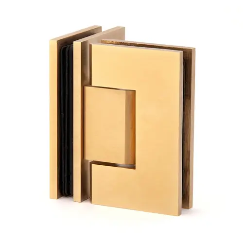 Heavy Duty Glass to Glass 90 Degree Chatham Square Hinge Satin Brass