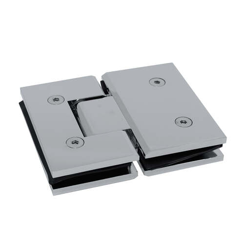 Heavy Duty Glass to Glass 180 Chatham Square Hinge Polished Nickel