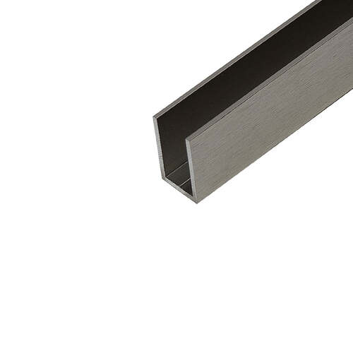 Aria 2" Wet Glazed U-Channel 120" Long Brushed Stainless Anodized