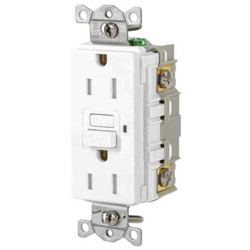 HUBBELL WIRING GFRTR15W Commercial Tamper-Resistant Self-Test Gfci Receptacle, 15a, White