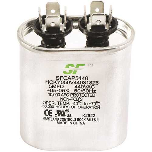 5 MFD 370/440 Volt Oval Run Capacitor