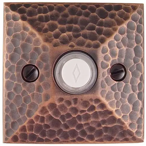 Doorbell Button Hammered Rose, Oil Rubbed Bronze Finish