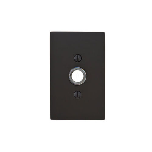 Emtek 2463US19 Doorbell Button Modern Rectangular Rose, Flat Black Finish