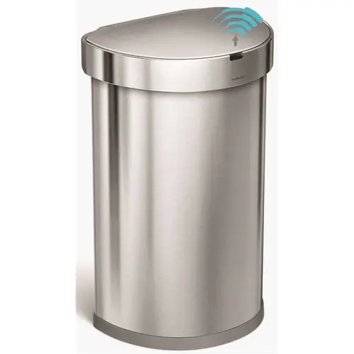 Semi-Round Automatic Sensor Trash Can 45l/12gal Brushed Ss