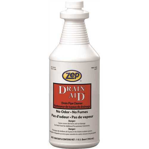 ZEP 167801 Drain Aid Odorless Drain Pipe Cleaner, 1 Qt - pack of 12