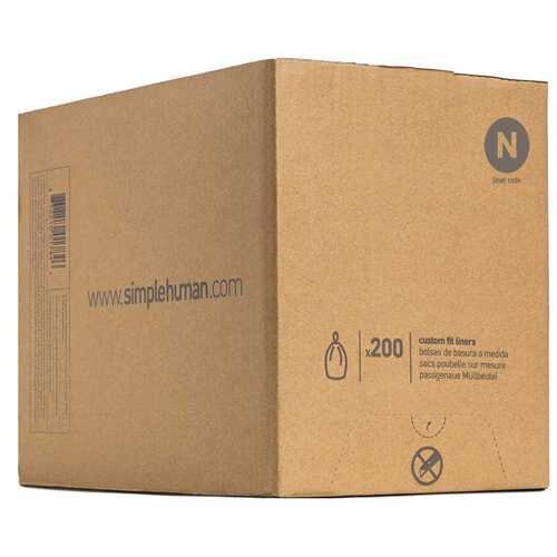 Simplehuman CW0275 Code N Custom Fit Drawstring Trash Bags Wht