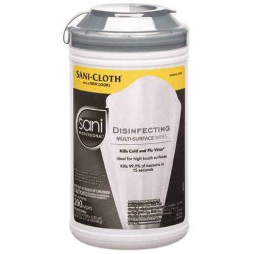 SANI CLOTH P22884 5.375 in. x 7 in. No Scent Disinfecting Wipes White - pack of 6