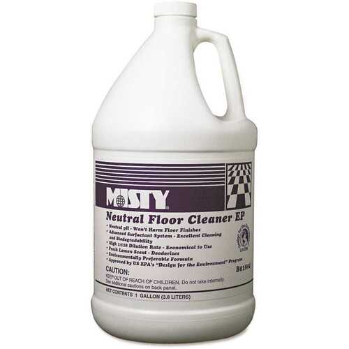 Misty 1033704 Neutral Floor Cleaner EP, Lemon, 1gal Bottle