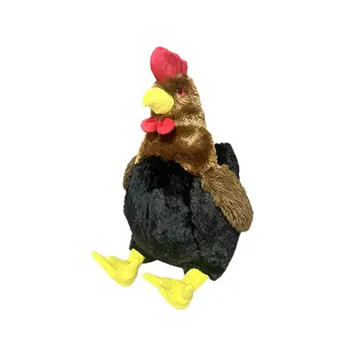 HUGFUN INTL HONGKONG LTD 347800 Plush Toy Chicken, Black/Brown, 12 In.