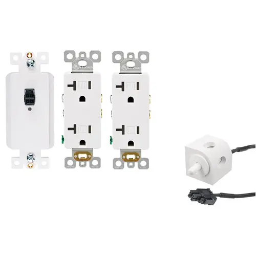 Safety Interlock Disconnect, with Corner Mount Limit Switch and AC Receptacles standard receptacle, model 0290-6120W66 white, standard receptacle, model 0290-6120W66 White